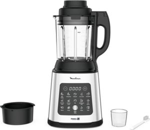 Moulinex LM83SD10 Standmixer, Edelstahlgehäuse, 1400 Watt, 2 l Behälter, 8 Geschwindigkeiten, Kochfunktion
