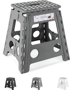 Tritthocker Klappbar Klapphocker Faltbar Höhe 40cm für Kinder und Erwachsene Bade Küchen - Dunkelgrau