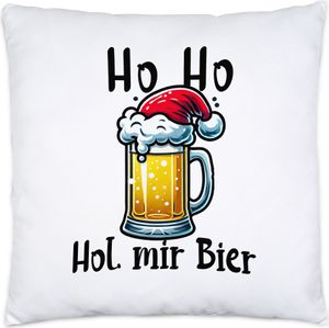Ho Ho Hol mir mal ein Bier Kissen Ugly Christmas Weihnachten Spruch