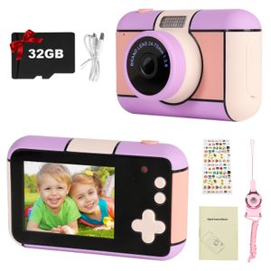 (Rosa) HD-Digitalvideokameras für Kinder, tragbares Spielzeug für Kinder mit 32-GB-SD-Karte