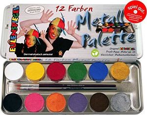 Eulenspiegel 212004 - Profi-Aqua Schminke, 12 Farben, 2 Profi-Pinsel, Metall-Palette