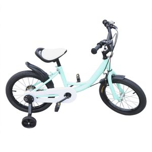 16 Zoll  Kinderfahrrad  mit Hilfsrad Mädchen Jungen Fahrrad  für kinder mit Stützrädern   als Geschenk  4-6 Jahre  (Grün)