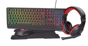 Trust Ziva, Kabelgebunden, USB, Membran Key Switch, QWERTZ, RGB-LED, Schwarz