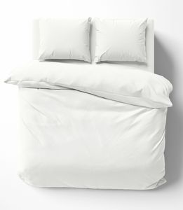 Uni Bettwäsche 200x220 cm weiß Bettbezug Doppelbett Einfarbig Renforce Baumwolle