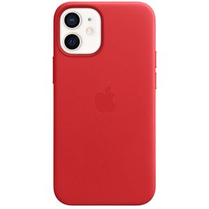 Apple Leather Case iPhone 12 Mini rot