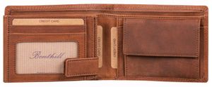 Benthill Herren Geldbörse aus Echt-Leder - Geldbeutel mit RFID-Schutz - Großes Portemonnaie für Herren - Vintage Leder