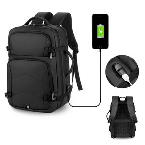 7Magic Rucksack Laptop Schultasche mit USB-Ladeanschluss Wasserdicht Sport Reise Aufbewahrungstasche Wandern Arbeit Freizeit Schulrucksack, Schwarz