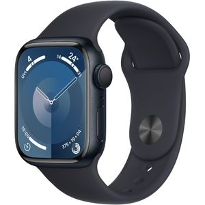 Apple Watch Series 9 Sportarmband M/L 41 mm Aluminium GPS Smartwatch mitternacht/mitternacht US-Ware