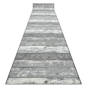Läufer Antirutsch 80 cm Holz Tafel grau Grau 80x300 cm
