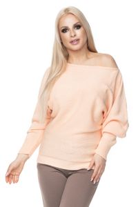 PeeKaBoo Damski Luźny Ponadwymiarowy Sweter Batwing Isaszeg Jasny Morelowy Uniwersalny