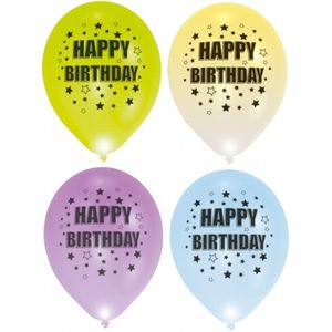 Luftballons mit LED-Leuchten 28 cm Glückliche B'day 5 Stück
