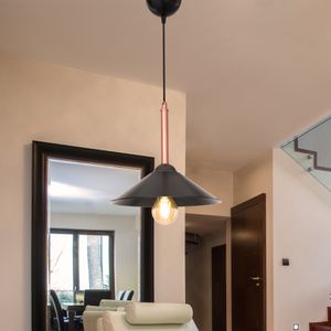 Pendelleuchte Hempstead Hängelampe Schwarz Kupferfarbe Metall Wohnzimmerlampe hängend Retro 1 x E27 Küchenlampe Industriedesign