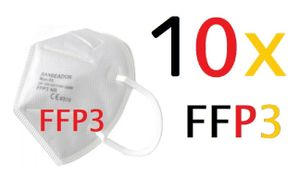 10x Stück - FFP3 Atemschutz Masken für Erwachsene ohne Ventil