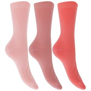 Damen Bambus-Socken, 3 Paar W367 (37-41 EU) (Pinktöne)