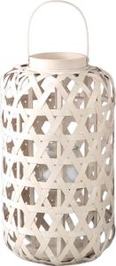 PTMD Laterne Mayita - 28x28x51 cm - Glas - Weiß