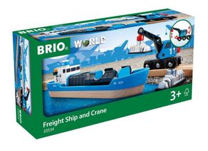 BRIO Containerschiff mit Kranwagen, 1Stück