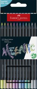 FABER-CASTELL Dreikant-Buntstifte Black Edition 12er Etui