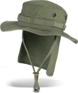 Outdoor Safarihut Sonnenhut mit Nackenschutz für Damen und Herren - Oliv - S