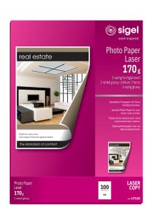SIGEL LP142 Fotopapier für Farb-Laser/-Kopierer, 2-seitig hochglänzend, 170 g/m², A4, 100 Blatt