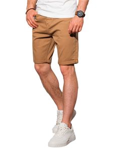 Ombre Herren Chino Shorts Kurzhose Kurze Hose Bermudas Slim Fit Sommer Freizeit Sport Baumwolle Elasthan 7 Farben S-XXL Camel S