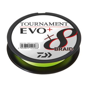 Daiwa Tournament X8 Braid EVO+ 270m Chartreuse geflochtene Angelschnur, Durchmesser pro mm:0,20