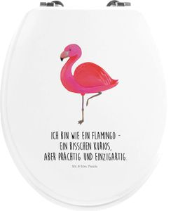 Mr. & Mrs. Panda Motiv WC Sitz Flamingo Classic - Weiß - Geschenk, WC-Sitz, einzigartig, Freundinnen, Außenseiter, Klodeckel, Toilettendeckel, Geschwister, Klobrille