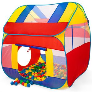 KIDUKU Hrací stan s 300 míčky a taškou Dětský stan s kuličkovým bazénem Pop Up Baby Tent