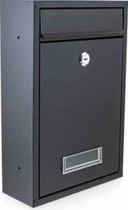 Bituxx Briefkasten klein mit Namensschild Schwarz MS-16848