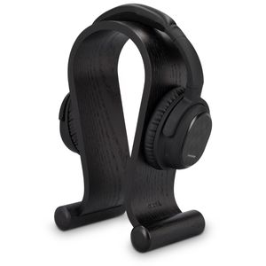 kalibri Kopfhörerhalter Kopfhörerständer Universal aus Holz - Kopfhörer Halter Headset Halterung - On Ear Headphone Stand - Eichenholz in Schwarz