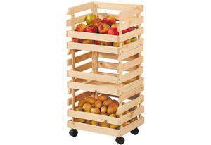 KESPER Stojan na brambory a ovoce, 3 díly, z borovicového dřeva, 37 x 80 x 30 cm 69581