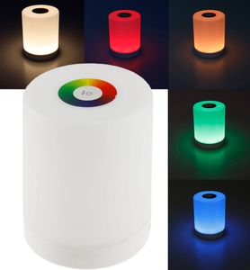 ChiliTec LED Tischleuchte Touch RGB Warmweiß tragbare Nachttischlampe mit Akku Farbig RGB einstellbar + Farbwechsel Funktion I Dimmbar Wiederaufladbar per USB I 88x113mm I Öse zum Hängen Weiß