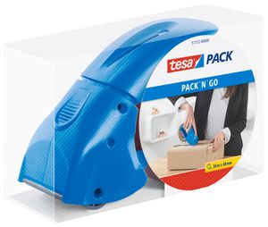 tesa Paketklebeband Abroller Pack' n' Go - Packbandabroller - Blau - tesapack