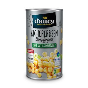 d'aucy Kichererbsen - 100% ohne Salz und Zuckerzusatz, ohne Konservierungsstoffe, klimaneutral, 285 Gramm Dose, Inhalt:1 Dose