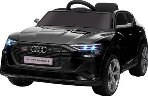 HOMCOM Elektro Kinderauto 12V Elektrofahrzeug Audi E-tron Elektroauto mit Fernbedienung, Sicherheitsgurt, Musik (MP3/USB/TF), Kinderfahrzeug für Kinder 3-5 Jahre, 3-5 km/h, Schwarz