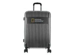 National Geographic Spinner Koffer, 4 Doppelrollen, Zahlenschloss Zoll, Ng Transit M 67 cm Black