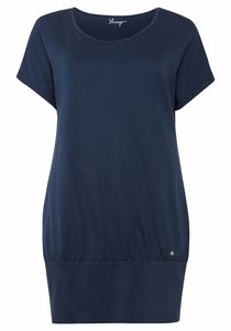 sheego Damen Große Größen Shirtkleid mit seitlichen Eingrifftaschen Shirtkleid Freizeitmode sportlich Rundhals-Ausschnitt - unifarben