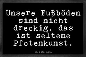 Mr. & Mrs. Panda Fußmatte Unsere Fußböden sind nicht... 40 x 60 cm - Schwarz - Geschenk, Hunde, Schmutzfangmatte waschbar, Hunde Kunst, Spruch, Hund, Vorleger, Sprüche