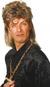 Klausi Mantafahrer Vokuhila Perücke dunkelblond