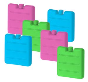 Mini Kühlakkus 6er Set in 3 Farben - je 8 x 7 cm - Kleine Kühl Elemente mit flachem Design - Kühlpack für Brotdose Lunchbox Kühltasche Camping Picknick Schule