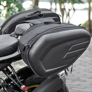 LMJK 2er Set Motorrad Seitenkoffer L aus wasserabweisendem Polyurethan Gewebe mittels EVA Verfahren hergestellt, schwarz