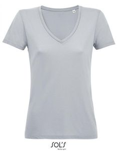 Damen Shirt WomenŽs Flowy V-Neck T-Shirt Motion - Farbe: Pure Grey - Größe: XS