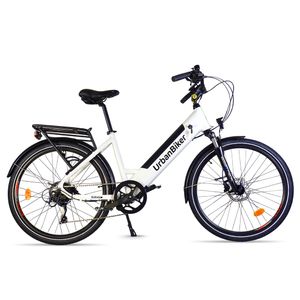 Urbanbiker Sidney | Mestský elektrobicykel | Dojazd 100 km | Biely | 26"