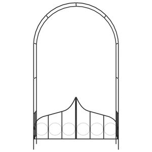 vidaXL Łuk różany z bramą Czarny 138 x 40 x 238 cm Żelazo