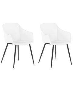 BELIANI Esszimmerstuhl 2er Set Weiß Kunststoff/Metall Modern Minimalismus Wohnzimmer Esszimmer Salon