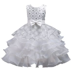 Mädchen Prinzessin Kleid Performance Kleid Ärmelloses Mode Prinzessin Kleid Ballettkleid,Farbe:Weiß