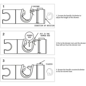 Handbrause Halterung 18-25 mm Verstellbar Brausehalter Duschhalterung für Handbrause oder Duschkopf Für Badezimmer, 360° drehbar