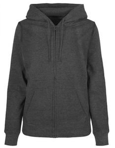 Ladies Basic Zip Hoody - Damen Kapuzen Sweatjacke - Farbe: Charcoal - Größe: 4XL