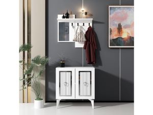 Skye Decor, Masal - White, Silver, Hallenstand, Weiß, 75 x 40 x 79 cm