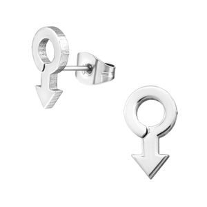 1 Paar Ohrringe Ohrstecker 316L Chirurgenstahl Symbol Mann