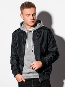 Ombre - Męska kurtka bomber C439 - BLACK - M